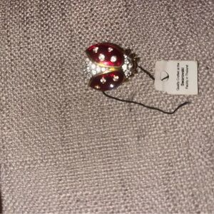 Swarovski Red and Silver Ladybug Brooch